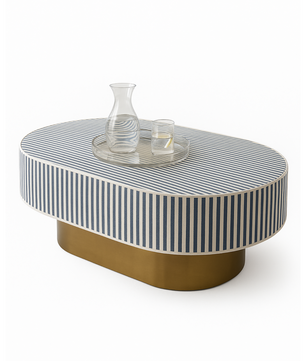 Inlay Jordan Oval Shape Coffee Table - Waterfall