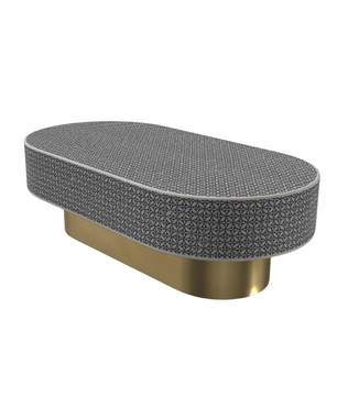 Inlay Jordan Oval Shape Coffee Table - Geometric Floral