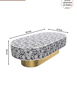 Inlay Jordan Oval Shape Coffee Table - Sunflower
