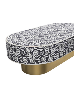 Inlay Jordan Oval Shape Coffee Table - Sunflower