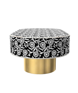 Inlay Jordan Oval Shape Coffee Table - Sunflower