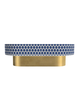 Inlay Jordan Oval Shape Coffee Table- Honeycomb