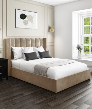 Maddox Vertical Upholstered Wingback Bed
