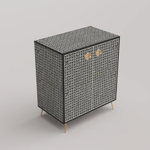 Inlay Storage Cabinet - Geometric Floral