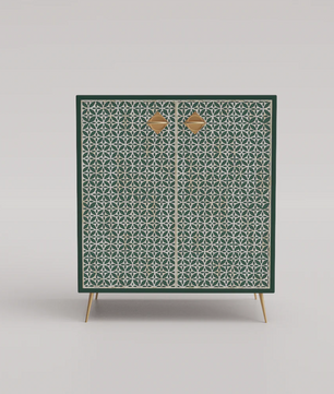 Inlay Storage Cabinet - Geometric Floral