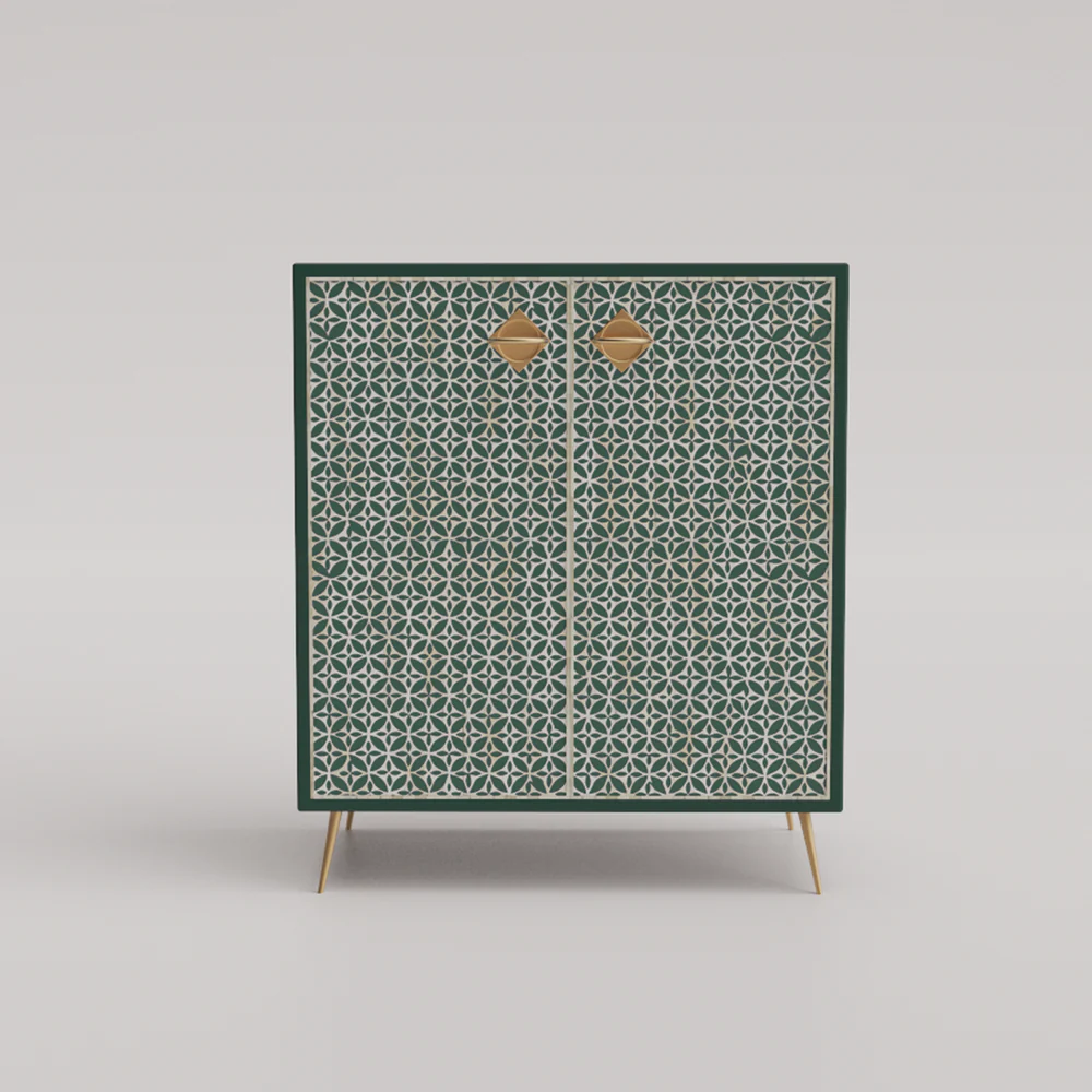 Inlay Storage Cabinet - Geometric Floral