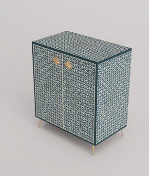 Inlay Storage Cabinet - Geometric Floral