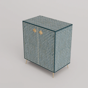 Inlay Storage Cabinet - Geometric Floral