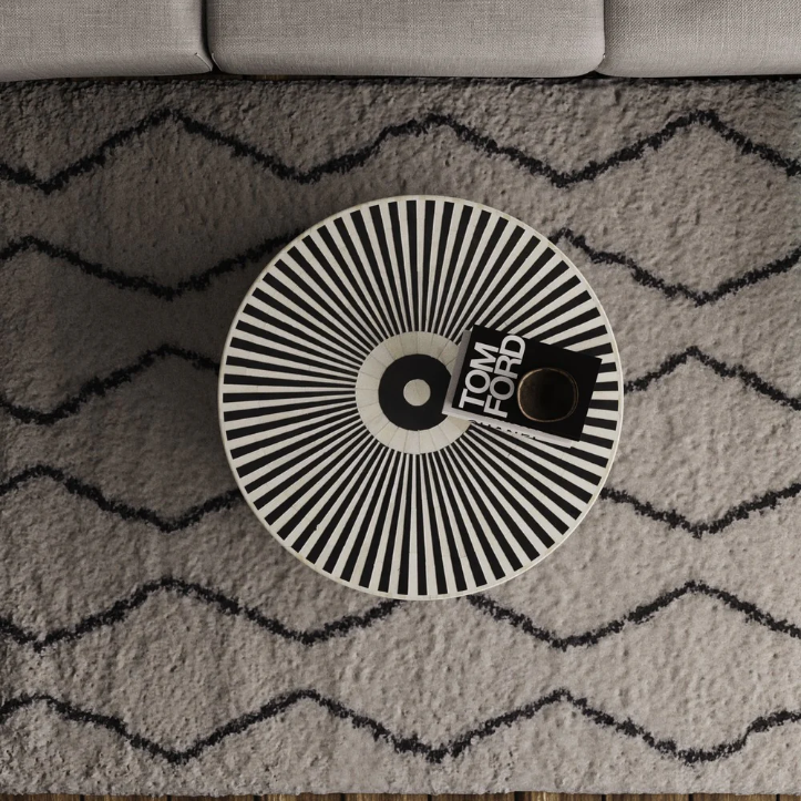 Inlay Round Coffee Table- Makayla