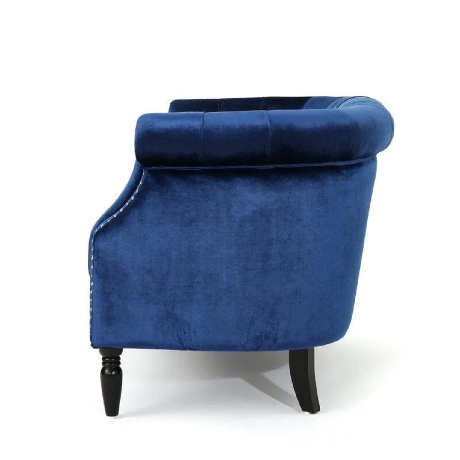 Velvet Rolled Arm Chesterfield Loveseat