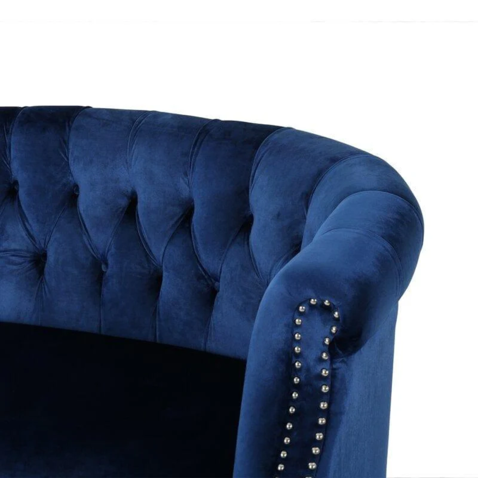 Velvet Rolled Arm Chesterfield Loveseat