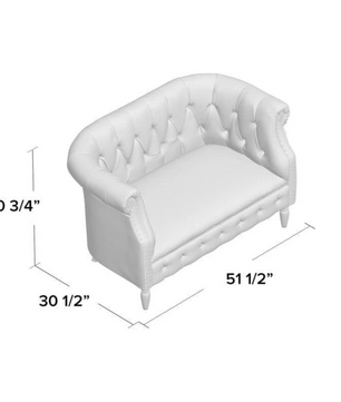 Velvet Rolled Arm Chesterfield Loveseat