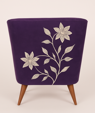 Alcove Velvet Lounge Chair in Royal Blue Colour