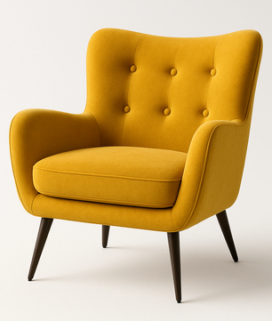 Royal Yellow Comfortable Tufted Velvet Sofa Lounge Chair