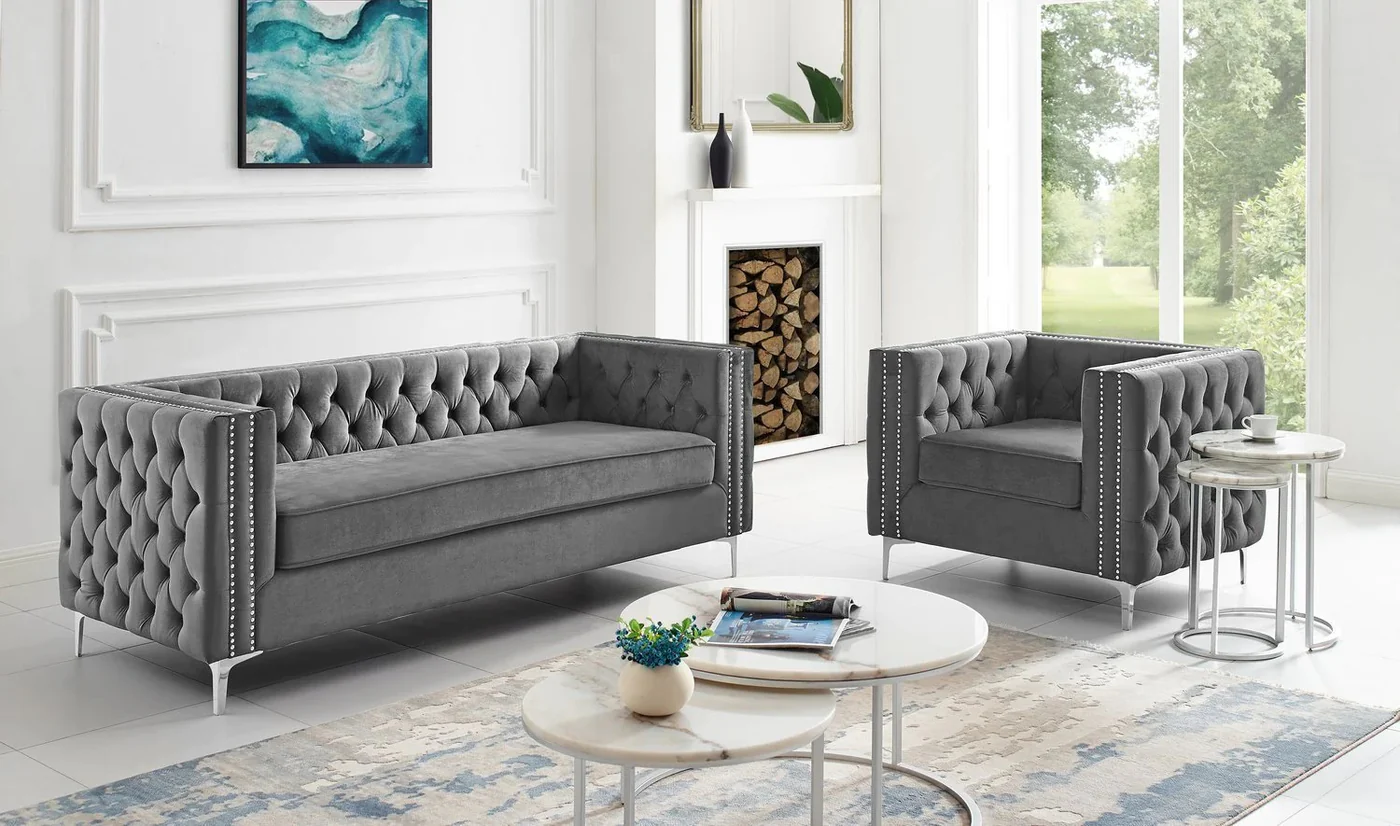 Quinn Upholstered Velvet Sofa