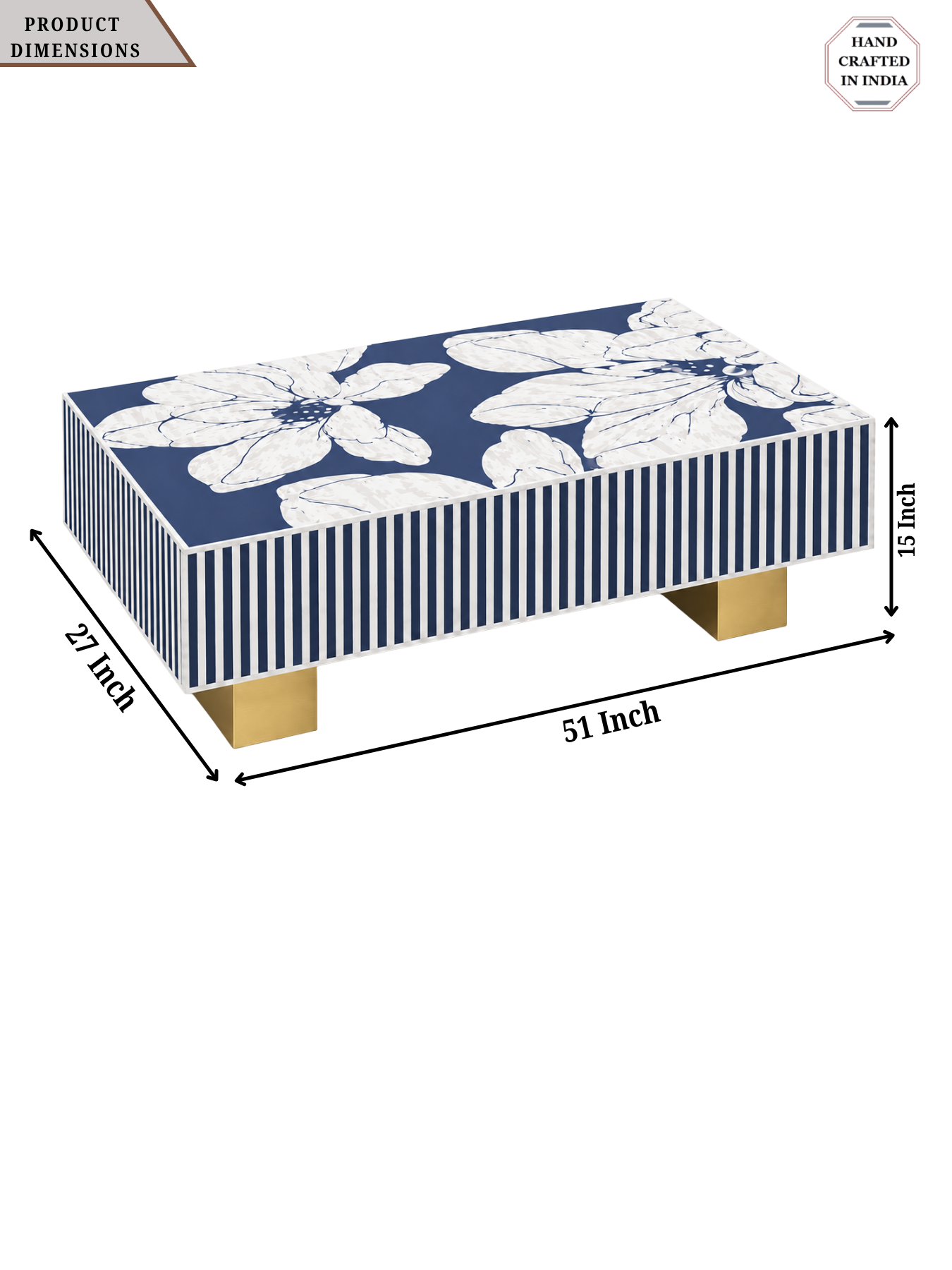 Inlay Luxom Hibiscus Rectangular Coffee Table