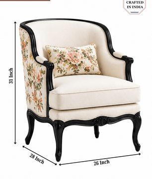 Zoria Floral Wing Accent Chair