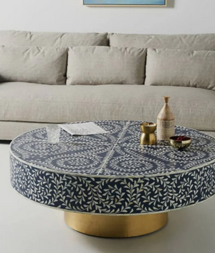 Inlay Round Coffee Table- Cleo