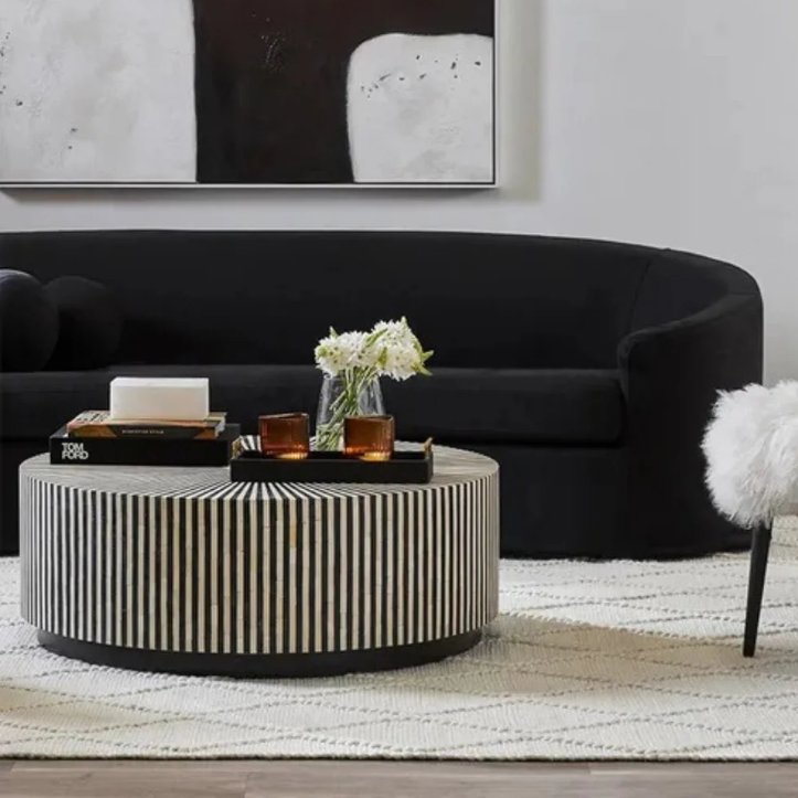 Inlay Round Coffee Table- Makayla