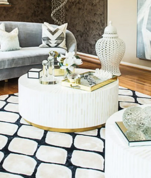 Inlay Round Coffee Table- Makayla