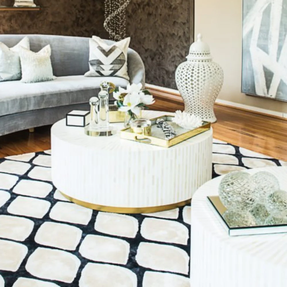 Inlay Round Coffee Table- Makayla