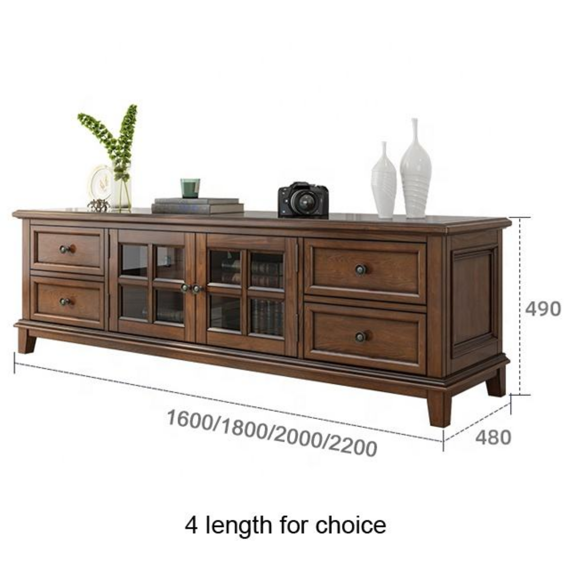 Modern Brown Wood TV Console