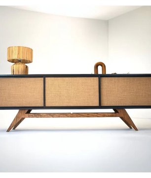 Modern Rattan TV Cabinet