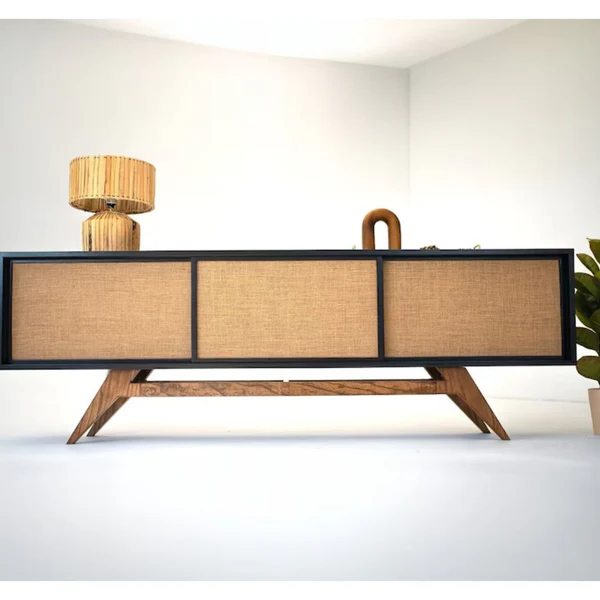 Modern Rattan TV Cabinet