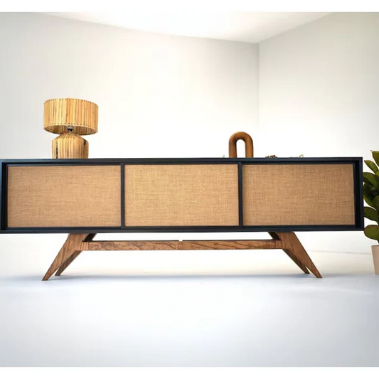 Modern Rattan TV Cabinet