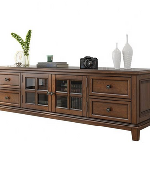 Modern Brown Wood TV Console