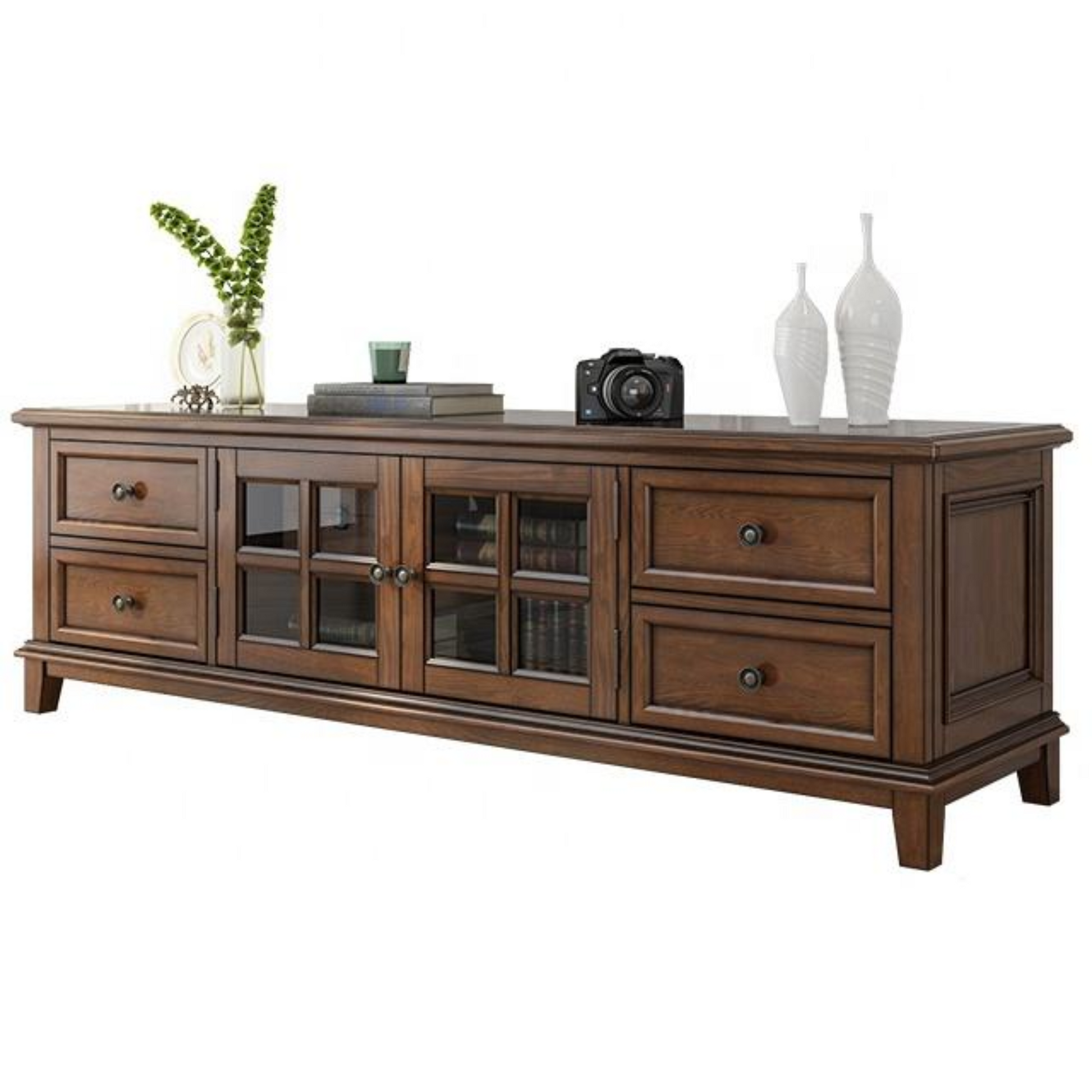 Modern Brown Wood TV Console