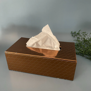 Leather Tissue Box-Copper Gold