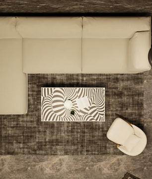 Inlay Coiled Rectangular Coffee Table- Luxe