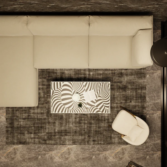 Inlay Coiled Rectangular Coffee Table- Luxe