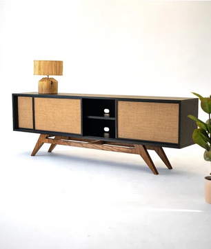 Modern Rattan TV Cabinet