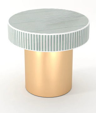 Inlay Round Side Table - Waterfall
