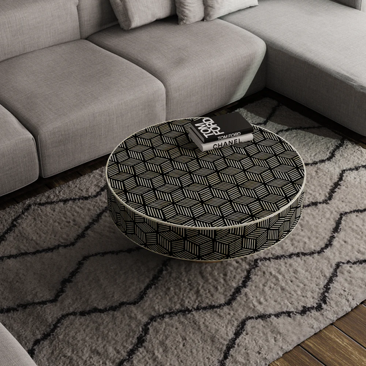 Inlay Round Coffee Table- Geo