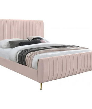 Daisy Velvet Bed in Pink