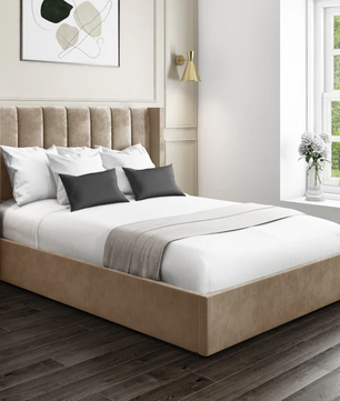 Maddox Vertical Upholstered Wingback Bed