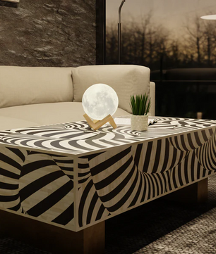 Inlay Coiled Rectangular Coffee Table- Luxe