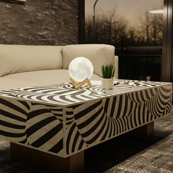 Inlay Coiled Rectangular Coffee Table- Luxe