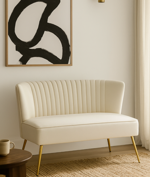 Velvet 2-Seat Armless Loveseat