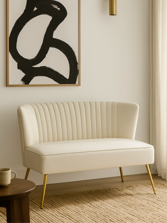 Velvet 2-Seat Armless Loveseat