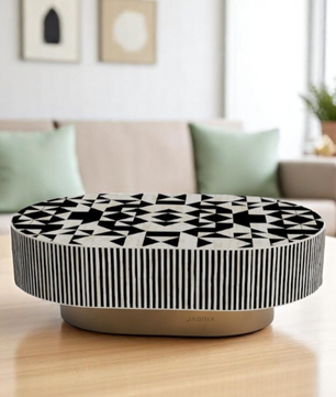 Inlay Jordan Oval Shape Coffee Table - Kingsley