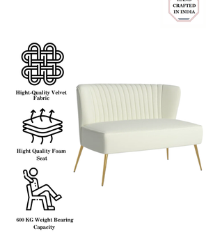 Velvet 2-Seat Armless Loveseat