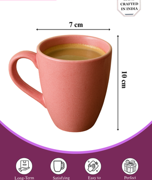 Glossy  Pink Ceramic Coffee Mug – 350ML