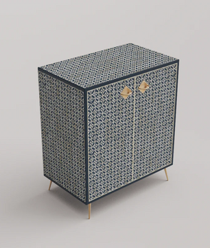 Inlay Storage Cabinet - Geometric Floral