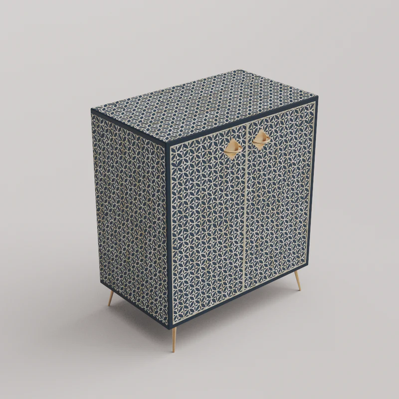 Inlay Storage Cabinet - Geometric Floral