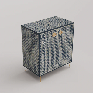 Inlay Storage Cabinet - Geometric Floral