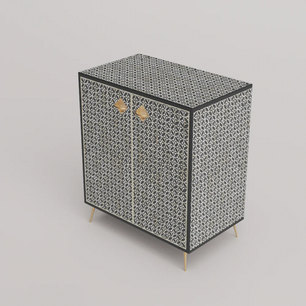 Inlay Storage Cabinet - Geometric Floral